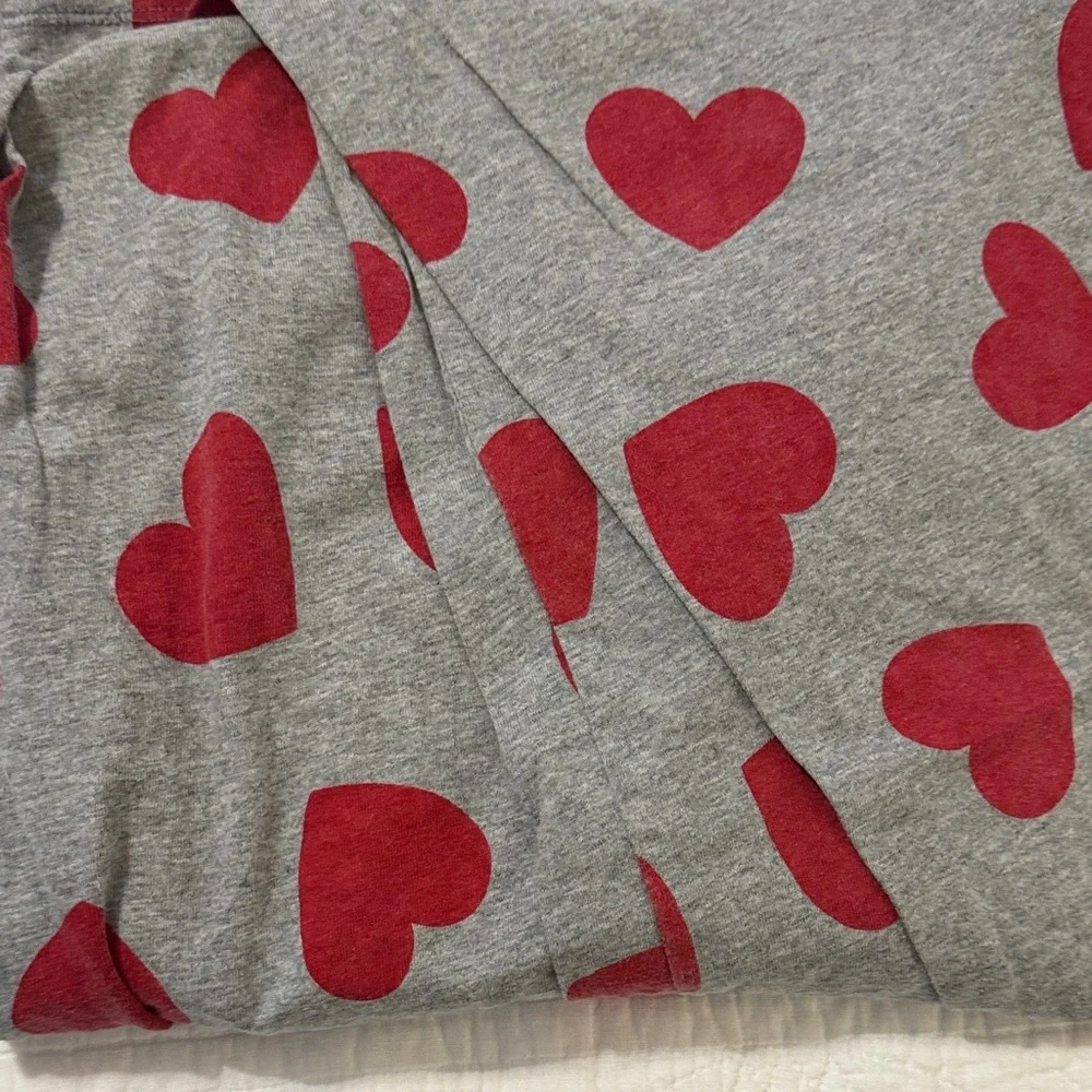 2 Pair Knit Mens Tall Old Navy Valentine Pajama Pants with Red Hearts